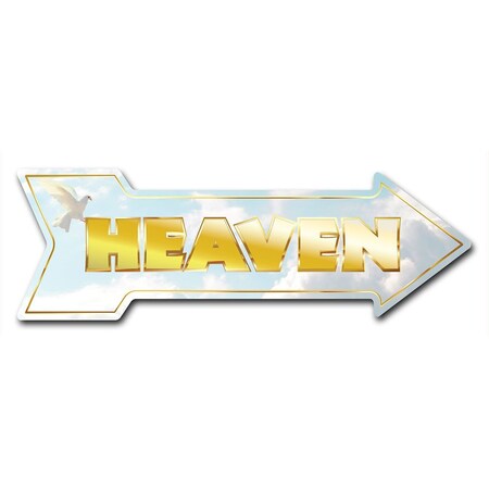 Signmission Heaven Arrow Decal Funny Home Decor 24in Wide D-A-8-999826